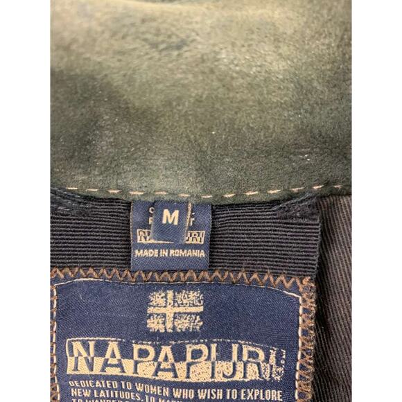 Napapijri Lamb Leather Jacket Women M Black Multi Zipper Detail Western Biker - Picture 4 of 12